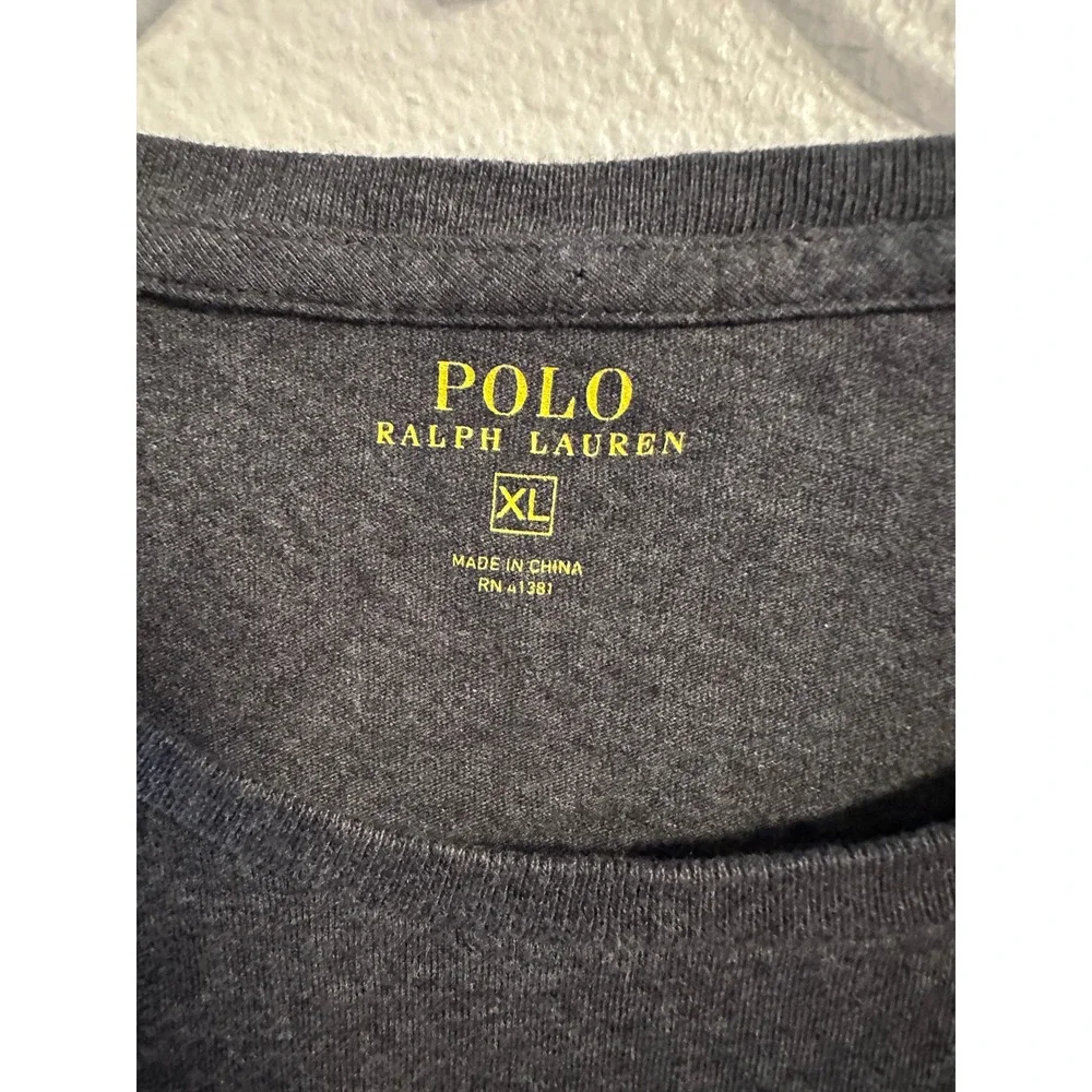 Polo Ralph Lauren Long Sleeve T-Shirt Mens‎ XL Gray Pocket Casual